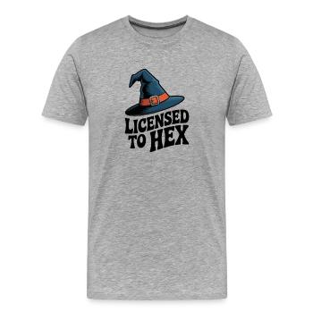 Licence pour Hex - T-shirt bio Premium Homme - gris chiné - Devant - Damien (186cm)