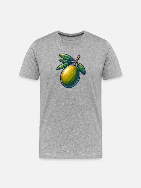 Refreshing olive illustration - Men's Premium Organic T-Shirt - heather grey