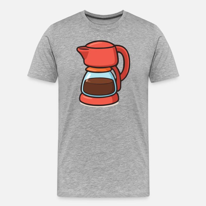 kaffeekanne - Männer Premium Bio T-Shirt - Grau meliert