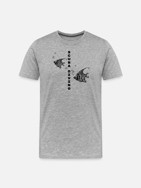 Tauchen – Tribal Fish Design - Männer Premium Bio T-Shirt - Grau meliert