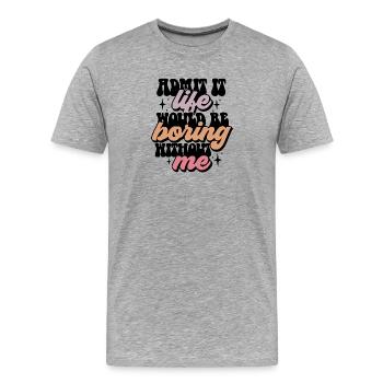 Klassischer Ausdruck in Pastelltönen - Männer Premium Bio T-Shirt - Grau meliert - Vorne - Damien (186cm)