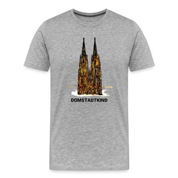 Kölner Dom - Domstadtkind - Männer Premium Bio T-Shirt - Grau meliert - Vorne - Damien (186cm)