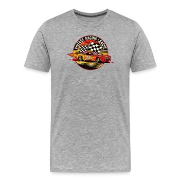 Vintage Racing Flags Design - Men's Premium Organic T-Shirt - heather grey - Front - Damien (186cm)