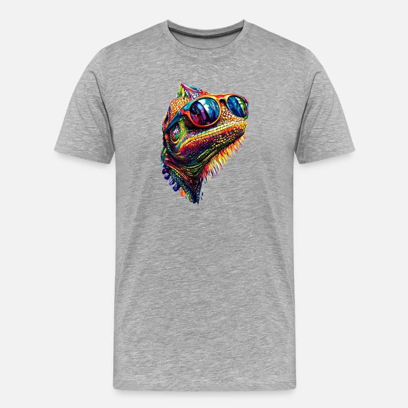 Chameleon Lizard Reptile Chameleon Iguana Lizard - Men's Premium Organic T-Shirt - heather grey