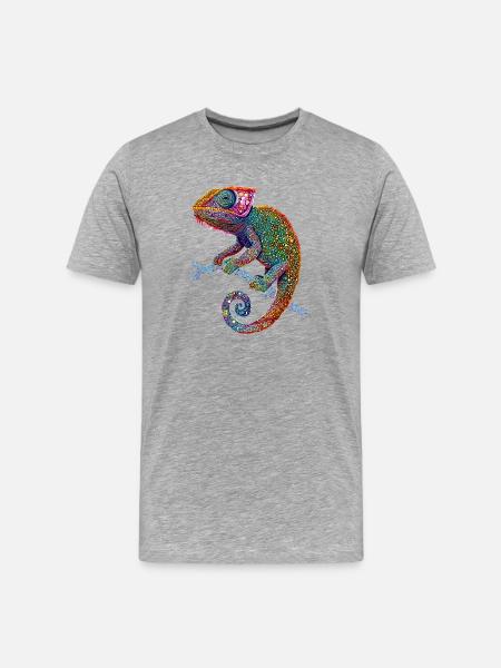 Chameleon Lizard Reptile Chameleon Iguana Lizard - Men's Premium Organic T-Shirt - heather grey