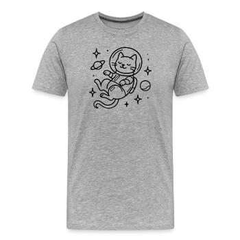 Modèle d’art numérique abstrait - T-shirt bio Premium Homme - gris chiné - Devant - Damien (186cm)