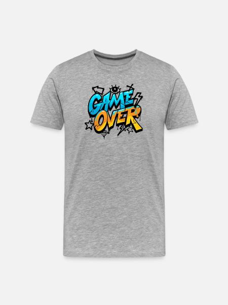 Game Over Graffiti Style Design - Men's Premium Organic T-Shirt - heather grey