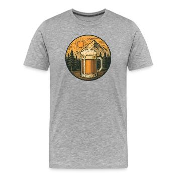 Alpenbier Panorama - Männer Premium Bio T-Shirt - Grau meliert - Vorne - Damien (186cm)