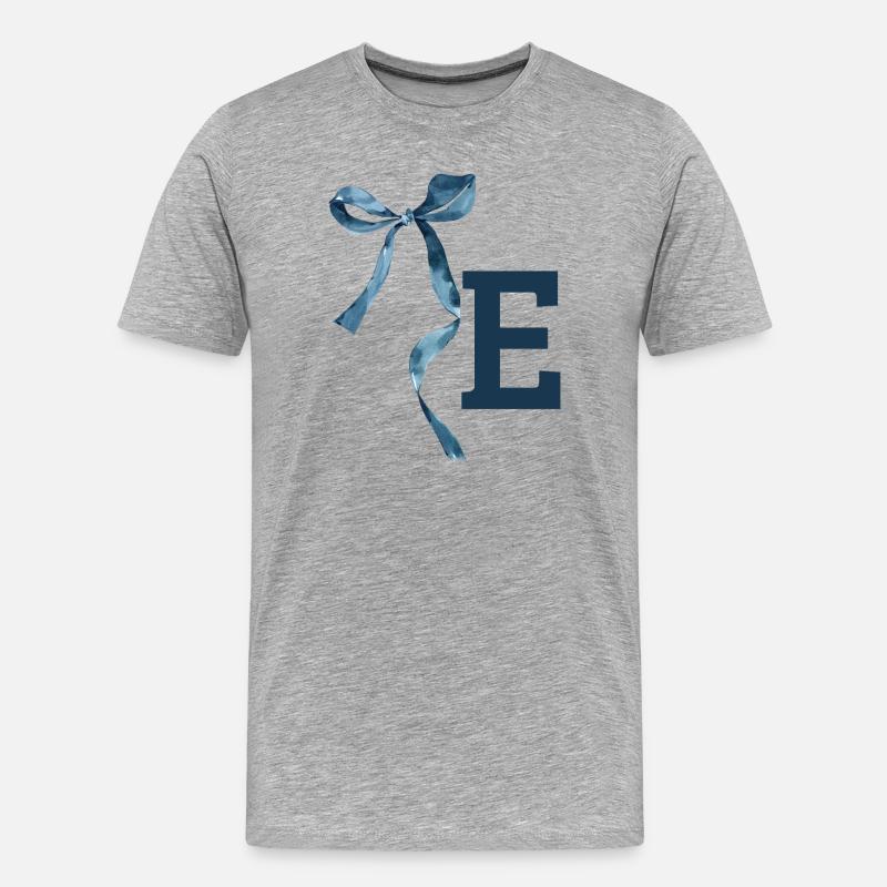 Monogramm und Geschenkidee - Männer Premium Bio T-Shirt - Grau meliert