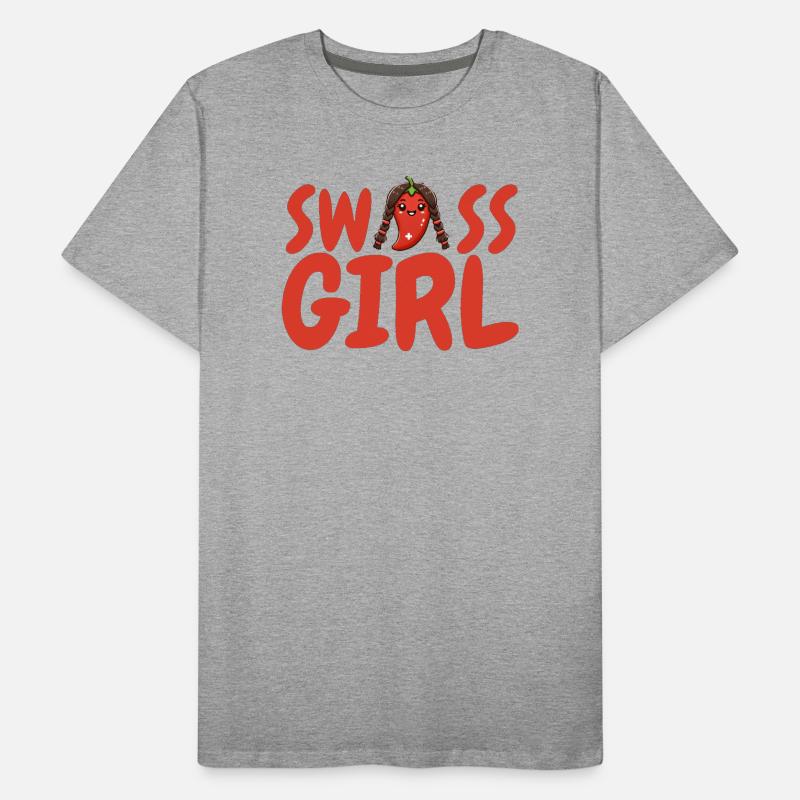 Heisser Chili-Pfeffer  als Schweizer Mädchen Männer Premium Bio T-Shirt