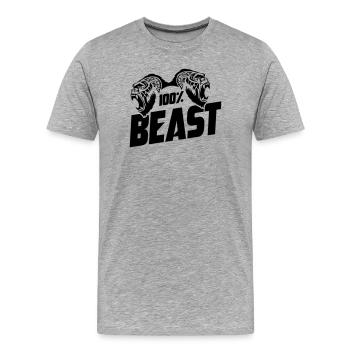 Gorilla Beast Motivation - Männer Premium Bio T-Shirt - Grau meliert - Vorne - Damien (186cm)