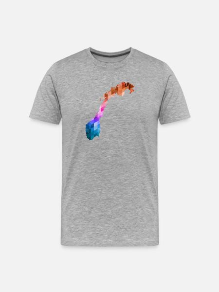 Norge - Norge - Norge - Flag - Skandinavien - Herre Premium T-shirt økologisk - grå meleret