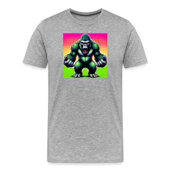 gorilla - Men's Premium Organic T-Shirt - heather grey - Front - Damien (186cm)