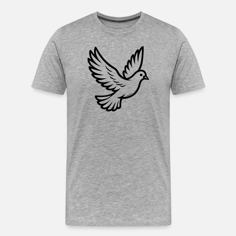 Taube Vogel - Männer Premium Bio T-Shirt - Grau meliert
