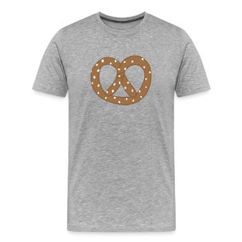 Verspieltes Brezelherz-Design - Männer Premium Bio T-Shirt - Grau meliert - Vorne - Damien (186cm)