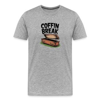Coffin Break - Men's Premium Organic T-Shirt - heather grey - Front - Damien (186cm)
