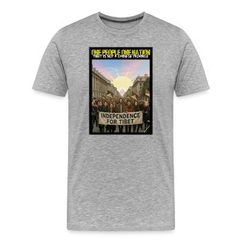 Tibetan Independence Protest - Men's Premium Organic T-Shirt - heather grey - Front - Damien (186cm)