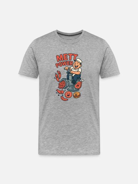 Humorous Meat Humor Illustration - Men's Premium Organic T-Shirt - heather grey