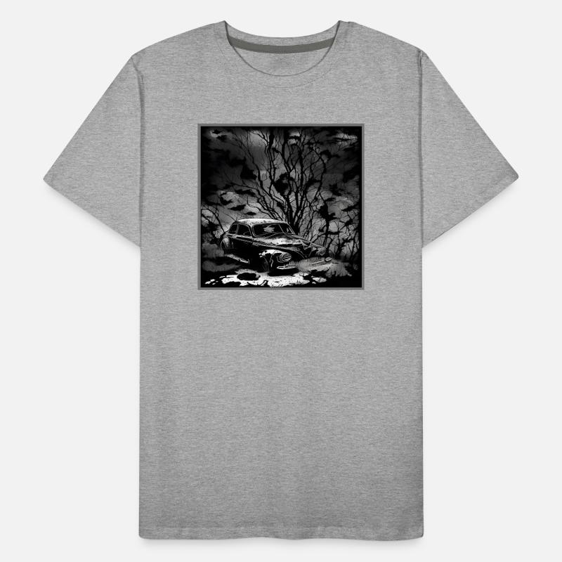 Dunkler Wald Oldtimer Illustration Männer Premium Bio T-Shirt