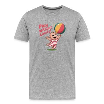 Playful Baby with Beach Ball Design - Men's Premium Organic T-Shirt - heather grey - Front - Damien (186cm)