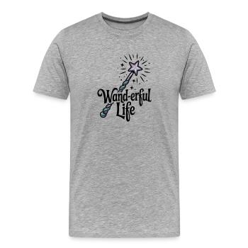 La vie de baguette - T-shirt bio Premium Homme - gris chiné - Devant - Damien (186cm)