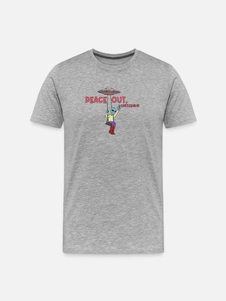 Frieden, Erdlinge! UFO-Alien - Männer Premium Bio T-Shirt - Grau meliert