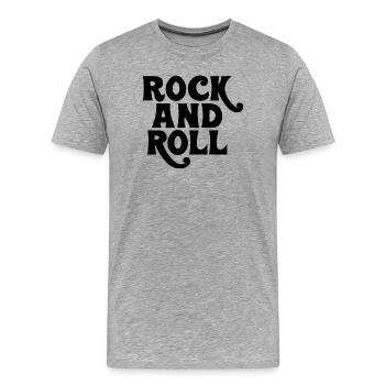 Rock and Roll bold logo design - Men's Premium Organic T-Shirt - heather grey - Front - Damien (186cm)