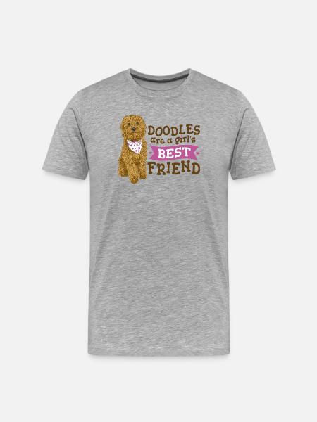 Doodle Girl's Best Friend  - Men's Premium Organic T-Shirt - heather grey