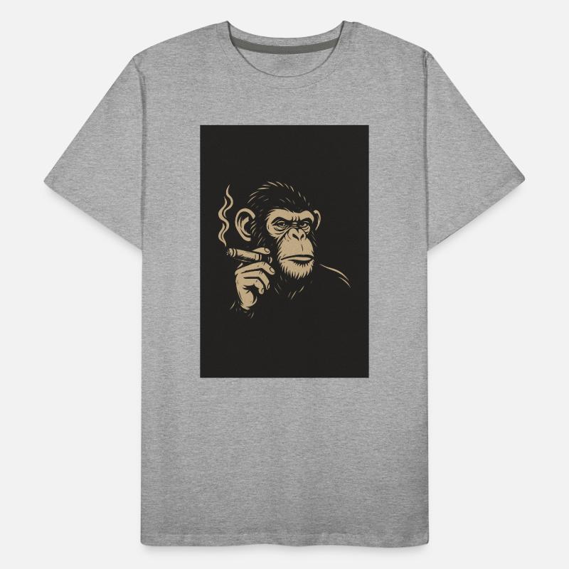 Affe mit Zigare Kunstdruck Männer Premium Bio T-Shirt