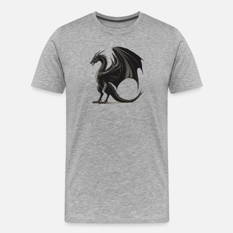 Drachen Drache - Männer Premium Bio T-Shirt - Grau meliert