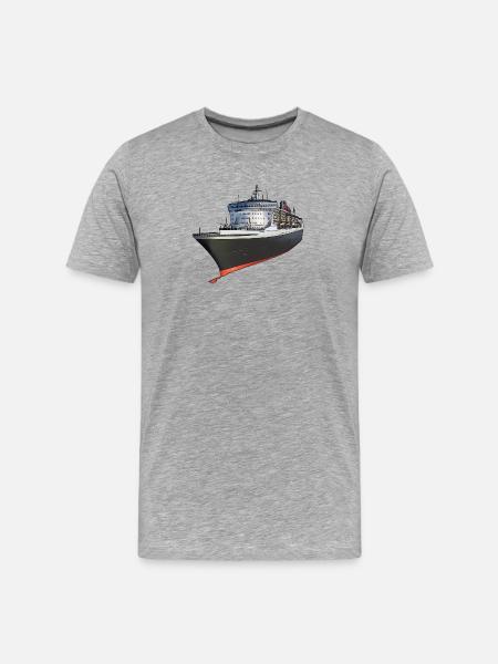 Conception classique d'un navire de croisière - T-shirt bio Premium Homme - gris chiné