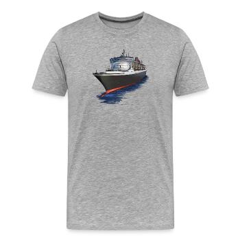 Majestätisches Kreuzfahrtschiff - Männer Premium Bio T-Shirt - Grau meliert - Vorne - Damien (186cm)