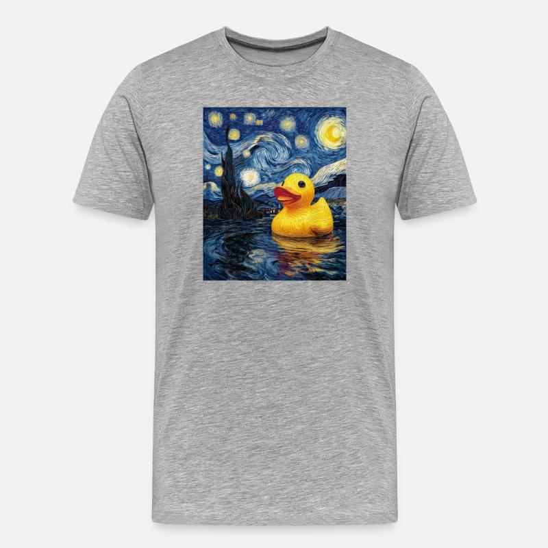 Quietscheentchen - Männer Premium Bio T-Shirt - Grau meliert