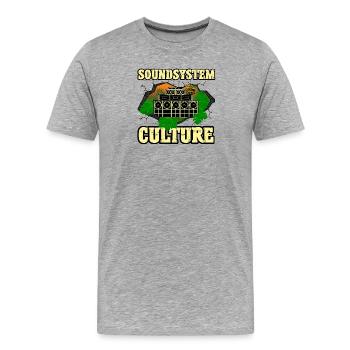 Culture Soundsystem - T-shirt bio Premium Homme - gris chiné - Devant - Damien (186cm)