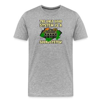 Système de son Dub - T-shirt bio Premium Homme - gris chiné - Devant - Damien (186cm)