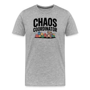 coordinateur du chaos - T-shirt bio Premium Homme - gris chiné - Devant - Damien (186cm)