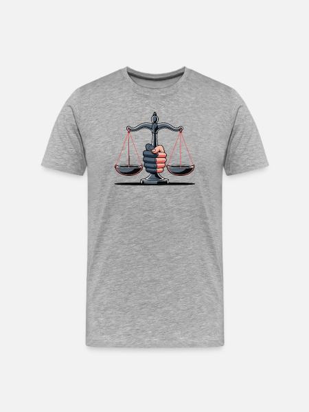Justice Scales Illustration - Men's Premium Organic T-Shirt - heather grey