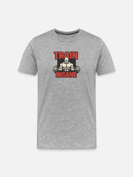 Train Insane Power Symbol Design - Men's Premium Organic T-Shirt - heather grey