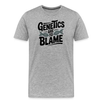 La génétique est à blâmer - T-shirt bio Premium Homme - gris chiné - Devant - Damien (186cm)