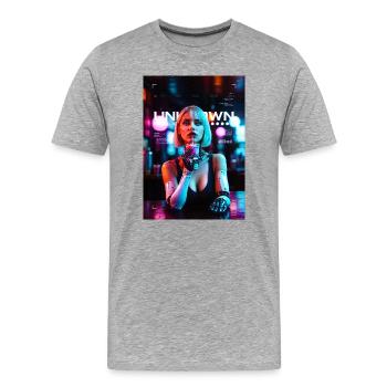Neon dreams - Männer Premium Bio T-Shirt - Grau meliert - Vorne - Damien (186cm)