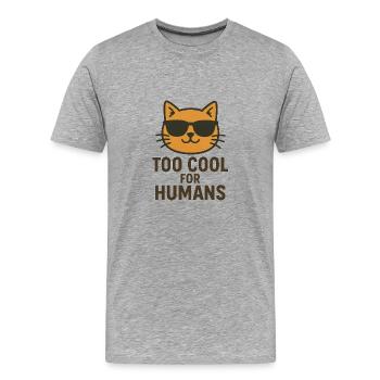 Katze mit Sonnenbrille – Für Hiphop-Liebe - Männer Premium Bio T-Shirt - Grau meliert - Vorne - Damien (186cm)