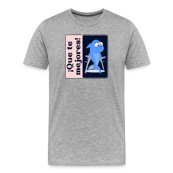 Mach dich selbst besser Meeresbewohner - Männer Premium Bio T-Shirt - Grau meliert - Vorne - Damien (186cm)