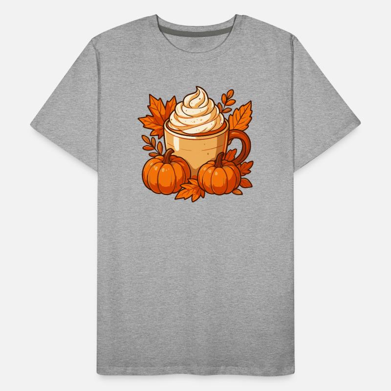 Autumn Pumpkin Spice Mug Design Men's Premium Organic T-Shirt