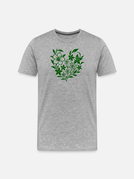 Floral design with hand-drawn flowers - Men's Premium Organic T-Shirt - heather grey