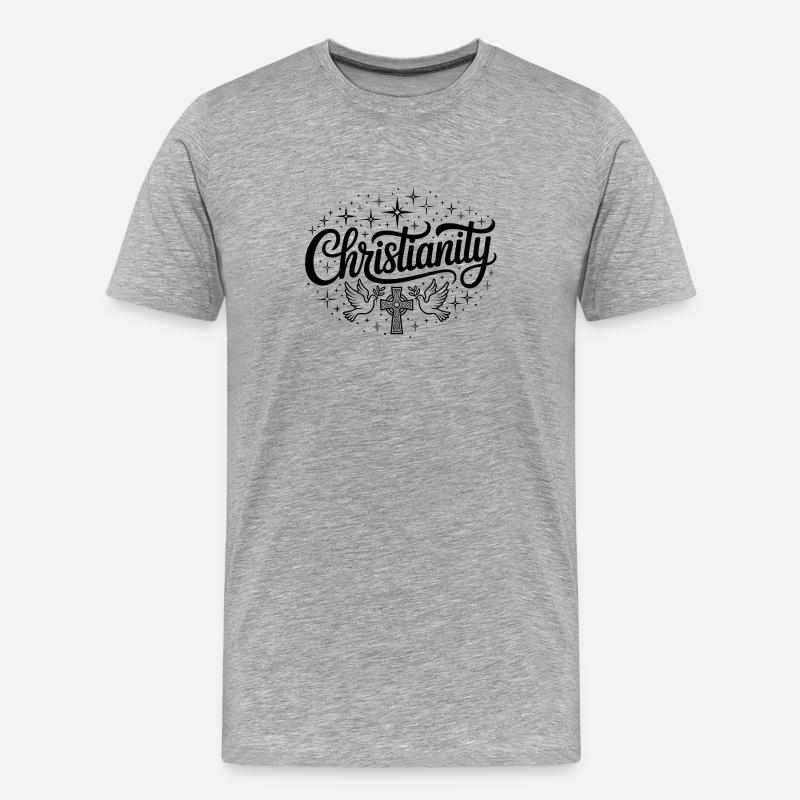 Christentum - Christliches Logo - Männer Premium Bio T-Shirt - Grau meliert