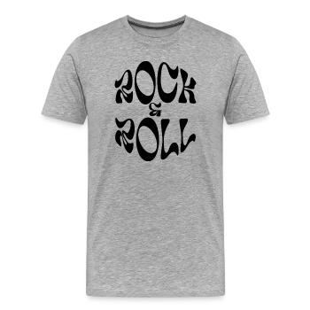 Rock and Roll music logo design - Men's Premium Organic T-Shirt - heather grey - Front - Damien (186cm)