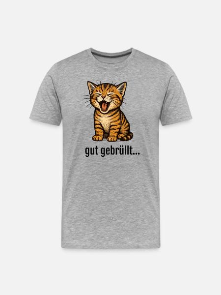 Cute kitten roars lion saying - Men's Premium Organic T-Shirt - heather grey