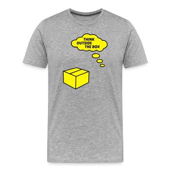 outside the box - Men's Premium Organic T-Shirt - heather grey - Front - Damien (186cm)