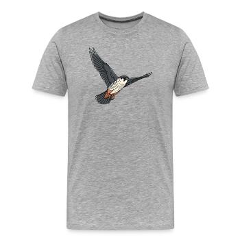 Faucon arboricole oiseau de proie - T-shirt bio Premium Homme - gris chiné - Devant - Damien (186cm)