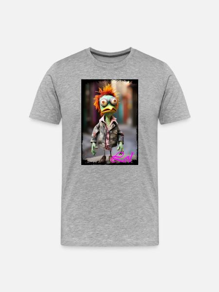 Expressive slapstick duck character doll punk - Men's Premium Organic T-Shirt - heather grey